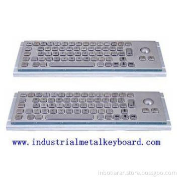 Stainless Steel Industrial Keyboard With Trackball For Kios